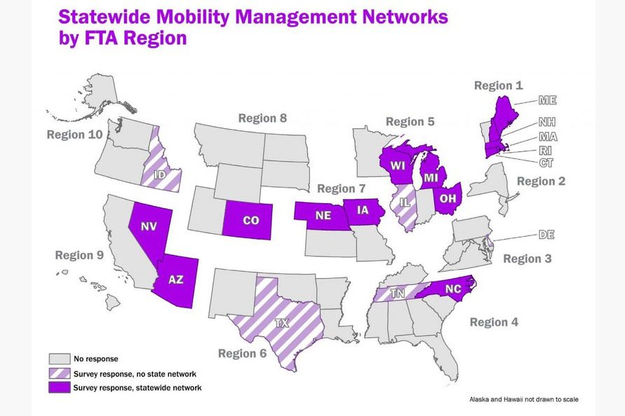 Map of Statewide Mobility Management Networks.