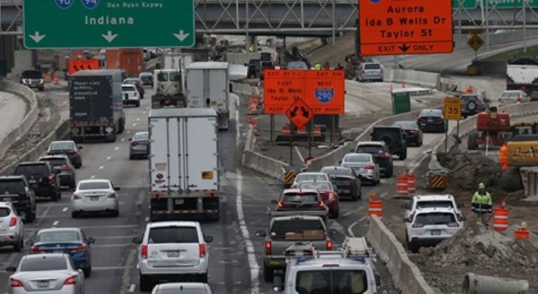 Traffic congestion brought on by road construction and reopening