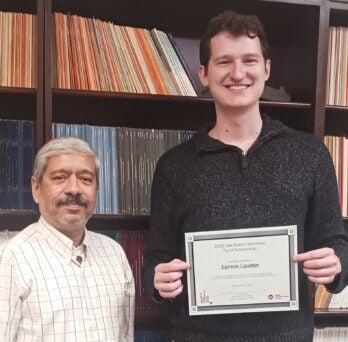 Eamon Lauster recipient of DiJohn Memorial Scholarship from UTC 